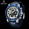 Montres-bracelets Montres pour hommes BENYAR Top Hommes Quartz Chronographe Sport Montre en cuir étanche Relogio Masculino