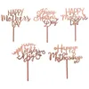 Birthday Cake Toppers Favor Acrylic Cupcake Insert Card Cakes Toppers Party Anniversary Pastries Decorations