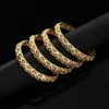 Pulseira 24k pulgles 4 pçs / lote etiopia África moda cor ouro para mulheres africanas noiva casamento pulseira jóias