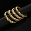 Bangle 24K Bangles 4Pcs/lot Ethiopian Africa Fashion Gold Color For Women African Bride Wedding Bracelet Jewelry