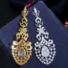 72mm Royal Vintage Women Wedding Party Dress Jewelry Long Big 585 Dubai Orecchini in oro per spose Accessori CZ650 210714