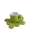 Kubki Nordic Ins Style Creative Ceramic Coffee Milk Water Cup Herbata Zestaw Z Tray Office Home Dish Spersonalizowany Kubek Nowość Prezenty
