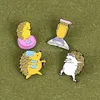 Student Hedgehog Broche Pins Animal Email Rapel Pin For Women Men Men Top Dress Cosage Fashion Jewelry Will en Sandy