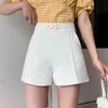 Sommer Korean Fashion Metalknöpfe Shorts Frauen losen hohe hüftweite Beinmahlharuku Frau 210507