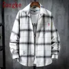 Zongke Casual Shirts For Men Clothing Fashion Long Sleeve Plaid Shirt Men Harajuku Checkered Men Shirt Long Sleeve M-3XL 210714