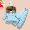 소년 소녀 겨울 세트 2021 어린이 신년 의류 세트 소녀들을위한 아이들의 바지를위한 스키 스노우트 옷 1-3Y H0909