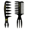 Retro Wide Teeth Hairbrush Fork Comb Men Beard Frisör Borste Barber Shop Styling Tool Salon Accessory Afro Frisyr DHL3171361