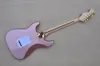 Pink Granule Paint Electric Guitar with Maple neck,White pearl Pickguard,Gold Hardware,Provide customized services