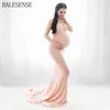 妊娠中の女性写真の肩のない夏のファッションマタニティのドレスJ0531