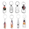 Sublimation Blank Bottle Opener Favor Metal Oval-shaped Keychain DIY Drink Bottle Shape Corkscrew Festival Party Supplies AA