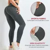 Kadın Tayt Yoga Pantolon Fitness Petek Kabarcık Yüksek Bel Kalça Asansör Spor Tayt Dikişsiz Legging Spor Giyim Spor Egzersiz Pantolon Koyu Gri Boyut S-3XL