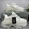 Парижская повседневная обувь Triple S Clear Sole Trainers Dad Shoe Sneaker Black Oversized Mens Womens Comfort Runners Chaussures Scarpes