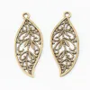 50pcs 4317MM Antique silver color leaf charms vintage bronze leaf pendants for bracelet earring necklace diy jewelry making8480919