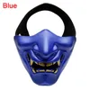 Masques de fête Halloween Costume Cosplay demi-visage mal démon Grimace Kabuki samouraï Prajna Hannya Oni masque tactique 248C