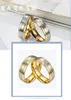 Koppels Ringen voor Mannen Vrouwen Hem Haar AAA Zirkoon Diamanten Goud Toon Titanium Roestvrij staal Bruiloft Verlovingsring Set Sieraden