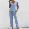 Vår sommar jumpsuits kvinnor v nacke bodysuits fasta fickor jumpsuit stråle fötter streetwear bandage rompers overall två paj 210508