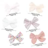 New Cotton Hair Bow Clip Cute Baby Girls BB Boutique Tornante Poliestere Barrette Copricapo Accessori per capelli per bambini 12 colori