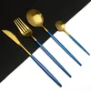 Set di stoviglie 24pcs set di posate in oro bianco da cucina Tavolo da cucina in acciaio inossidabile FORCHI