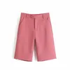 Vintage Women Shorts Summer Fashion Ladies Poliéster y algodón Femenino Casual Girls Mid 210430