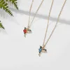 Nieuwe Crystal Animal Hummingbird Kettingen Mode Goud Kleur Sleutelbeen Ketting Vogels Hanger Ketting Collares Joyeria Mujer