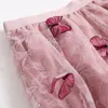 Lente zomer 3D vlinder borduurwerk Koreaanse stijl vrouwen mesh hoge taille midi lange tule geplooide rok vrouw 210421