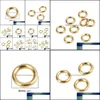 Andere sieraden bevindingen Componenten Roestvrijstalen Open Jump Rings Cirkel Gouden Kleur Ring voor DIY Making Handgemaakte Aessoires 4mm Dia. DROP D