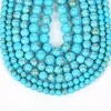 Other 6/8/10mm Natural Blue Gold Line Turquoises Stone Beads Round Loose For Jewelry Making Diy Necklace Bracelet Accessory Rita22