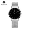 Montre-bracelets Wwoor Watch For Women Top Ladies Quartz Mesh Belt Ultra-Thin Watches Steel Imperproof-Wristwatch