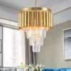 Nowoczesna lampa wisząca Złoty Oświetlenie kryształowe AC E14 LED Grafika wisiorowych Luster De Cristal Decoration