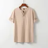 Men's Large Size Clothing T Shirts Linen Chinese Style Summer V-neck Big Short Sleeve T-shirt Male Tee Tops Plus 6XL 7XL 8XL 9XL 210707