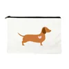 Kosmetiska Väskor Väskor Gullig Dachshund Dog Print Makeup Storage Pouch Pet Animal Bag Kvinna Travel Arrangör Toalettarkåpa För Kvinnor