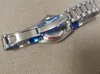 Luksusowe Zegarki Męskie 228206 40mm Ice Blue Dial Sapphire Szkło Mechaniczne Srebro Ze Stali Nierdzewnej Bransoletka Klasyczny Zegarek
