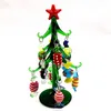 Aangepaste handgemaakte Murano glazen kerstboom beeldjes ornamenten met 12 stuks kleurrijke snoep hanger Home Desktop Decor accessoires G4496950