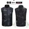 Aiwetin Summer Cooling Fan Vest USB Smart Charge Vêtements Hommes Femmes Extérieur Crème Solaire Peau Veste Respirant Cool Costume 211111