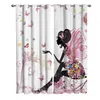 African Women Butterfly Girl Window Curtains Living Room Curtains Kitchen Decor Kids Room Curtain Window Treatment Valances 210712