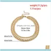 Catene Collane Pendenti Jewelrychains Wanglufei Big Miami Gold Curb Collana a catena a maglie per le donne Layered Chunky Cuban Thick Hip Hop Pun