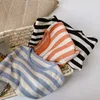 Spring Girls Stripe stickade långärmade tunna tröjor Tjej Bomull Casual 3 färger Toppar Kläder 1-7Y 210508