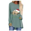 Söt Lazy Sloth Women T-Shirt Casual Loose O-Neck Långärmad Vår Höst Ladies Toppar Plus Storlek S-3XL W770 210526