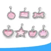 Mini Cute Id Tag Personalized Pet почерк Pets Idname Photo Frame для Cat Щенок Собаки Воротник Кулон Подвеска Plum Bossom Star Apple RRF12202