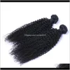 Malaysian Virgin Human Hair Kinky Curly Unprocessed Remy Hair Weaves Double Wefts 100G/Bundle 2Bundle/Lot Can Be Dyed Bleached V7Mcs Uptsw