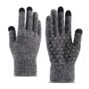 Gants chauds tricotés automne hiver autre textile de maison épaissi plus gant d'extérieur en velours antidérapant laine coupe-vent écran tactile confortable WH0023