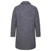Gray Wool Blend Pea Coat Men Winter Casual Men's Stylish Trench Coats Slim Fit Single Breasted Male Windbreaker Overcoat 210522