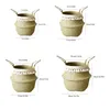 Storage Baskets Manual Woven Basket Seagrass Flower Pot Plant Belly Organizer With Handles Tassel For Planting Home Decoration Laundry