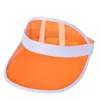 Justerbar Visor SUNDORDISER PARTY Klar plastlock Transparent PVC Sun Solskyddsmedel Tennis Beach Elastiska hattar WCW482