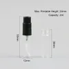 100×2mlミニ詰め替え可能なサンプルガラス香水瓶2cc走行空スプレーアトマイザーボトル化粧品包装容器