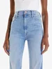 Women's Jeans ~2022 spring new Mo light blue high waist slim fit worn hole straight jeans women