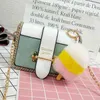 Lyxiga kedjor 100% naturlig kanin päls nyckelring för flickans charm väska hållare smycken vän gåva fluffig muliti-färg keychain