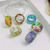 2021 anillo redondo geométrico de resina acrílica colorida para las mujeres anillos ajustables de las mujeres Regalos de fiesta de la fiesta