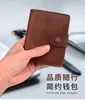 Wallets Men Business 2021 Crazy Horse Vintage Genuine Leather Zipper Card Holder Male Block RFID Fold Purse