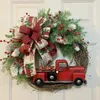 装飾的な花の花輪のクリスマスの花輪の人工植物の藤の壁の装飾赤いトラックのカボチャのガーランドのドアが家のためにぶら下がっている